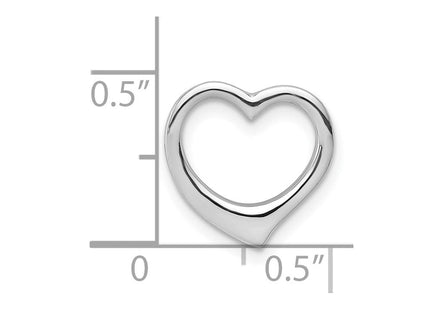 14K White Gold Polished Heart Chain Slide (Style C2917W)