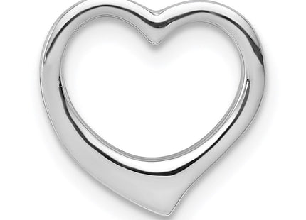 14K White Gold Polished Heart Chain Slide (Style C2917W)