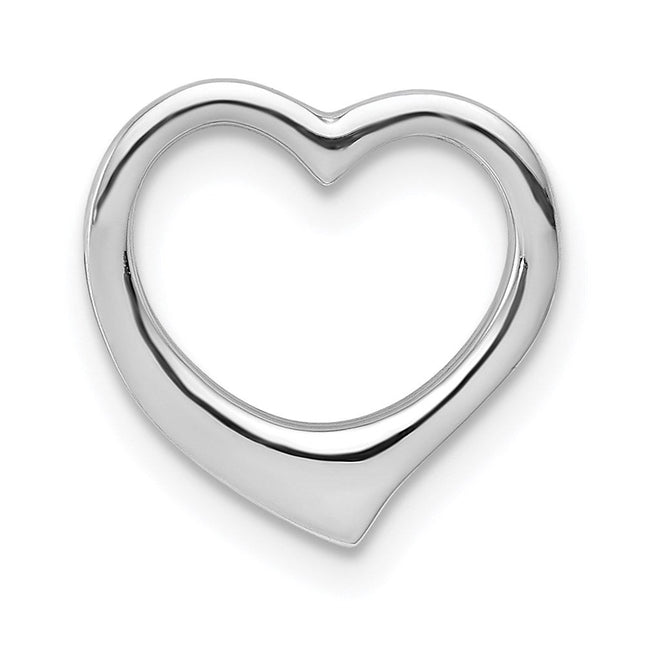 14K white gold heart chain