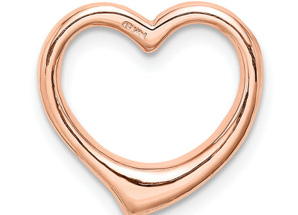 14K Rose Polished Heart Chain Slide, 15.5 x 15.5mm