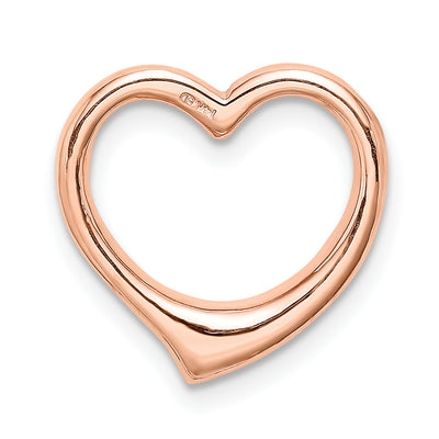 14K Rose Polished Heart Chain Slide, 15.5 x 15.5mm