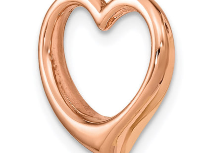 14K rose gold heart chain, another view