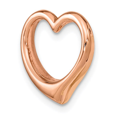 14K Rose Polished Heart Chain Slide, 15.5 x 15.5mm