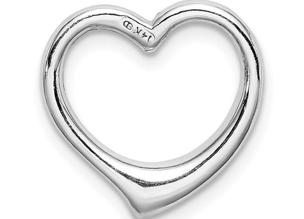 14K white gold heart chain, another view