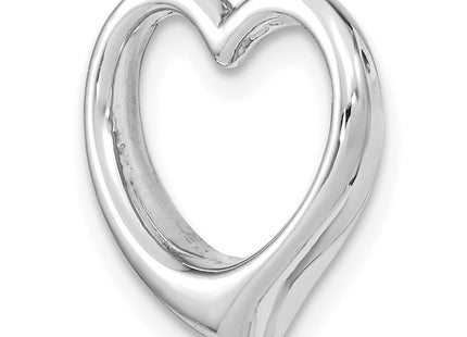 14K white gold heart chain, further view