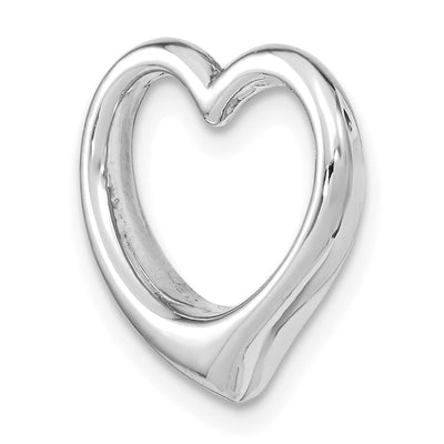 14K White Gold Polished Heart Chain Slide, 15.5 x 15.5mm