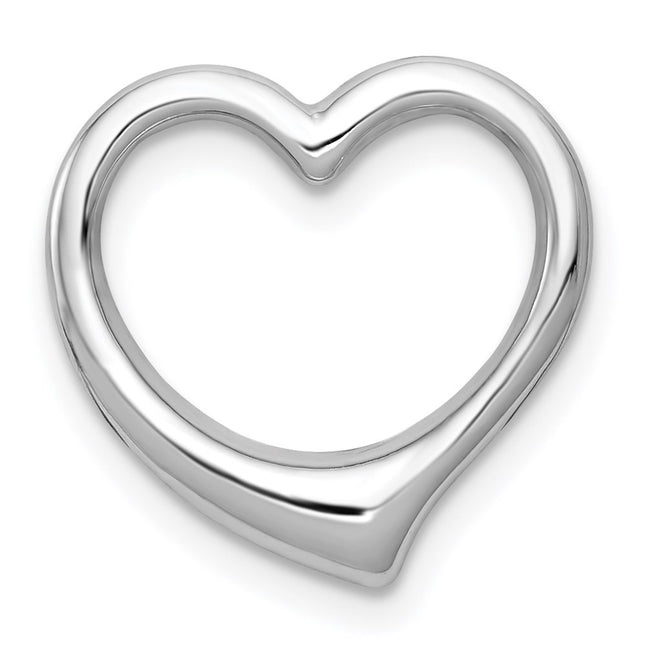 14K white gold heart chain