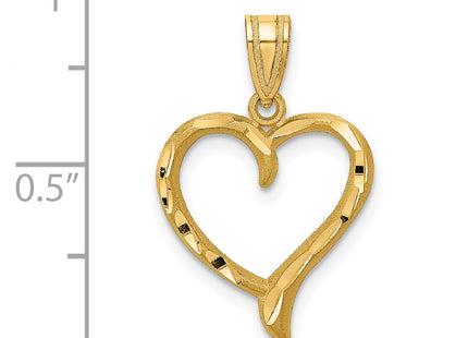 14K Polished Heart Pendant, 25 x 15mm