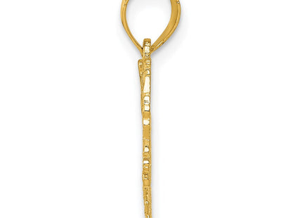 14K Polished Floral Border Heart Pendant (Style C2922)