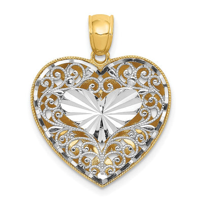 14K gold heart pendant