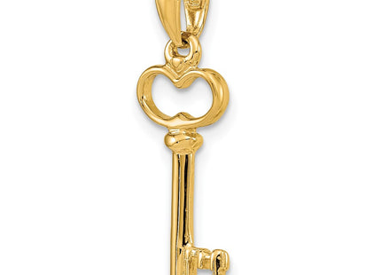 14K gold key charm, further view