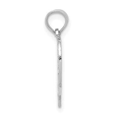 14K White Gold 13 in Heart Cut-out Pendant