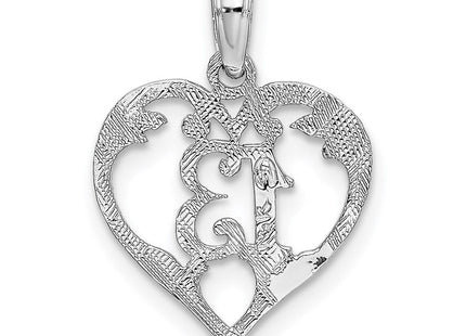 14K gold heart pendant, another view