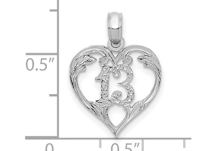 14K gold heart pendant, further view