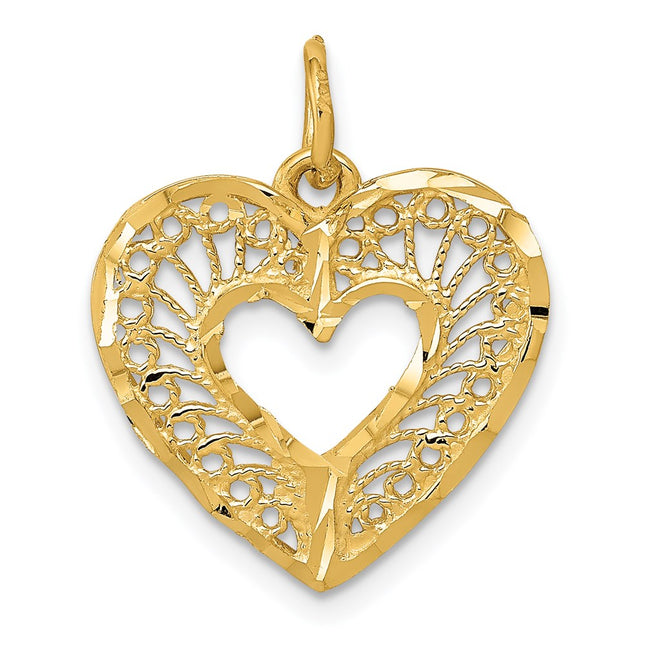 14K gold heart pendant