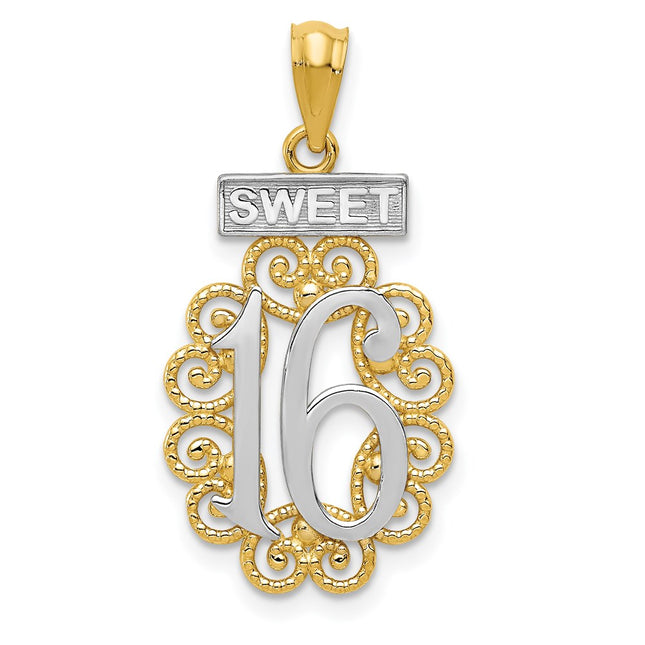 14k Yellow & Rhodium Pendants Style C2960 - Classique Jewelry Inc.
