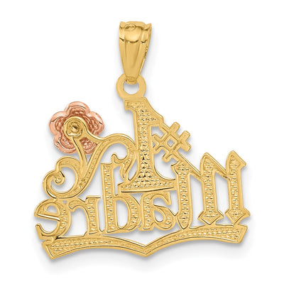 14K Yellow and Rose Gold #1 MADRE Pendant