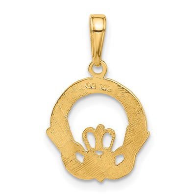 14K Claddagh Charm, 17 x 18mm