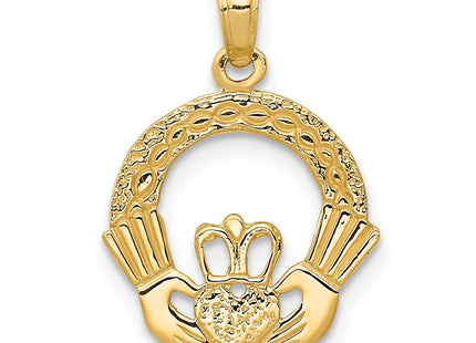 14K gold claddagh charm