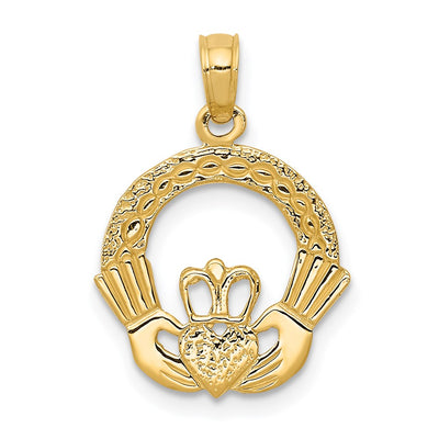 14K gold claddagh charm