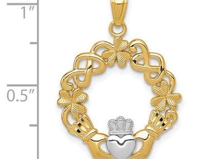 14k Yellow & Rhodium Pendants Style C3036 - Classique Jewelry Inc.