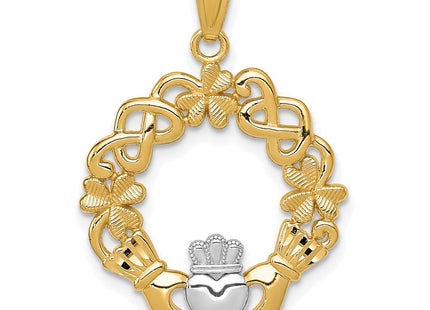 14k Yellow & Rhodium Pendants Style C3036 - Classique Jewelry Inc.