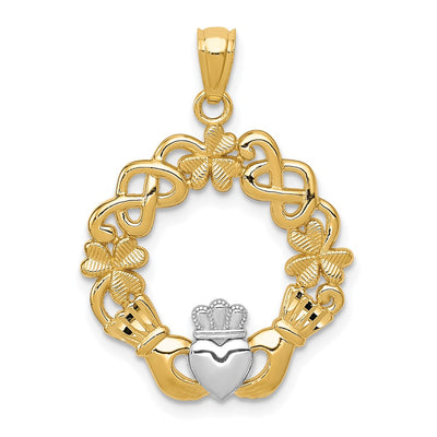 14K gold claddagh pendant
