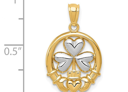14k Yellow & Rhodium Pendants Style C3038 - Classique Jewelry Inc.