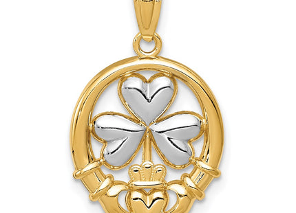 14k Yellow & Rhodium Pendants Style C3038 - Classique Jewelry Inc.