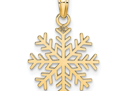 14k Snowflake Pendant, 20 x 14mm