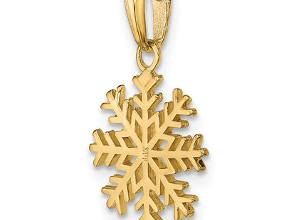 14k Snowflake Pendant, 20 x 14mm