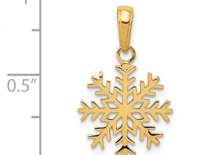 14k Snowflake Pendant, 20 x 14mm