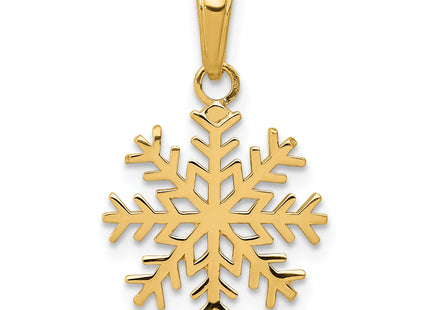 14k Snowflake Pendant, 20 x 14mm