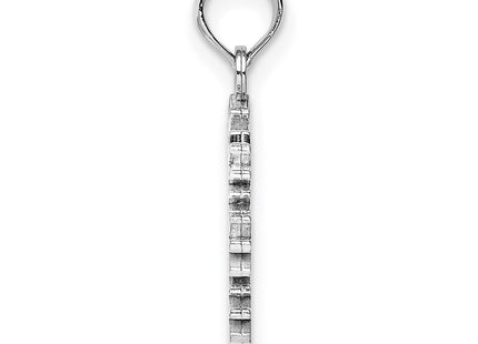 14K white gold snowflake pendant, alternate view