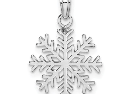 14K white gold snowflake pendant, another view