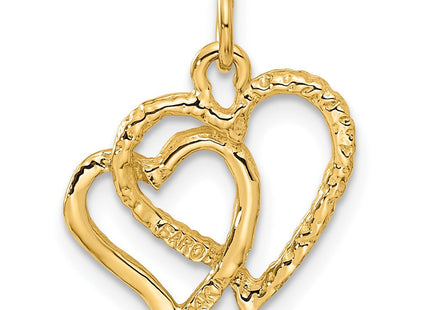 14K gold heart pendant, another view