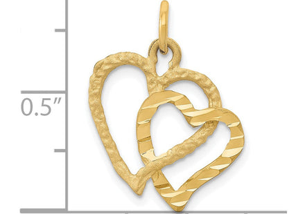 14K gold heart pendant, further view