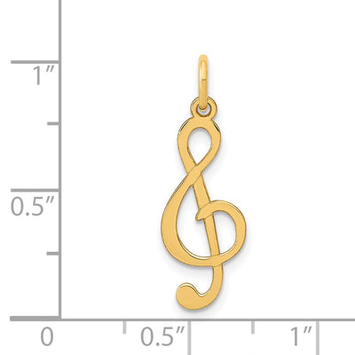 14K Polished Treble Clef Charm