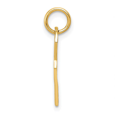 14K Polished 3D Rounded Top Key Charm, 20 x 8mm