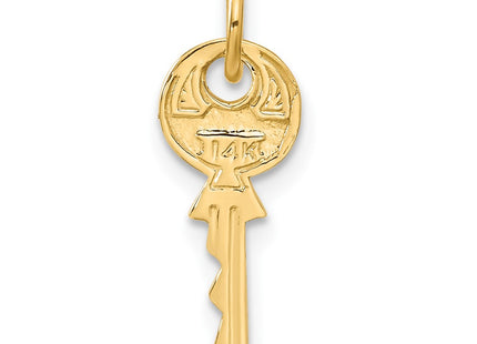 14K gold key charm, another view