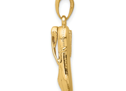 14k 3-D Ballet Slipper Pendant, 25 x 5mm