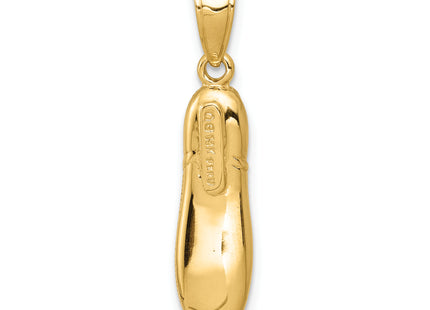 14k 3-D Ballet Slipper Pendant, 25 x 5mm