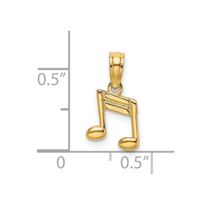 14K Double Notes Charm