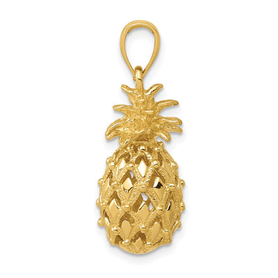 14K 3-D Cut-Out Pineapple Pendant