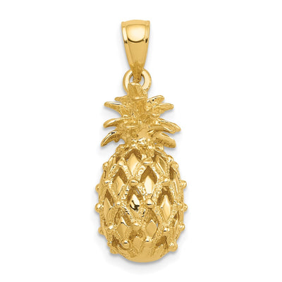 14K 3-D Cut-Out Pineapple Pendant