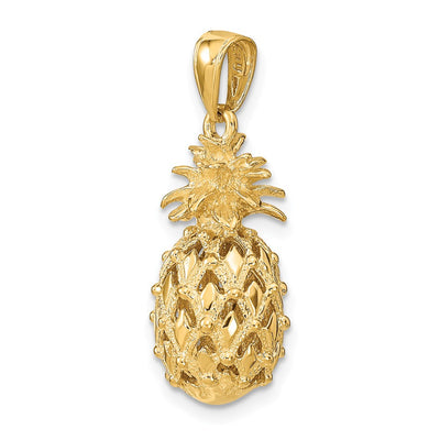 14K 3-D Cut-Out Pineapple Pendant