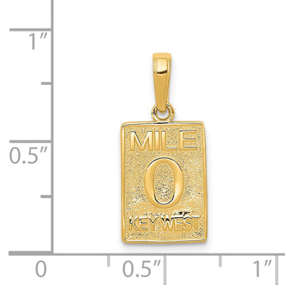 14K Mile 0 KEY WEST Mile Marker Pendant