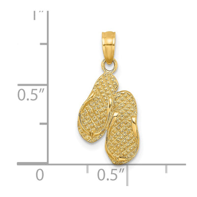 14K 3D MYRTLE BEACH Flip-Flops Charm