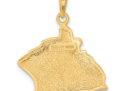14k Cruise Ship Pendant, 27 x 21mm