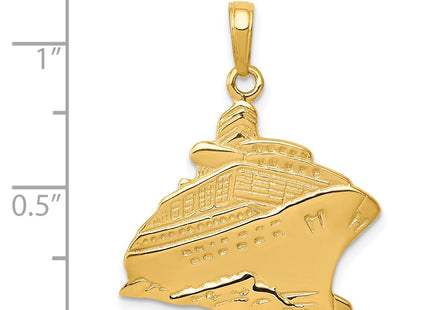 14k Cruise Ship Pendant, 27 x 21mm